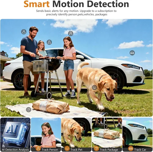 Vista 8 de Cámara de seguridad 2K inalámbrica para exteriores, cámaras WiFi alimentadas por energía solar para seguridad del hogar con detección de movimiento