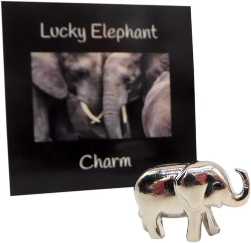 Vista 5 de Westmon Works Lucky Elephant Charm Legend - Juego de baratijas pequeñas para la buena suerte con tarjeta, Metal, No es una piedra preciosa