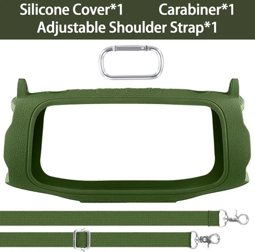 Vista 84 de Funda de silicona compatible con JBL Charge 5 Altavoz Bluetooth portátil impermeable (Cubierta de silicona negra)