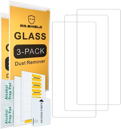 Vista 2 de Mr.Shield Paquete de 3 protectores de pantalla de vidrio templado para Google Pixel 6a 5G [Versión de pantalla de cubierta máxima actualizada]