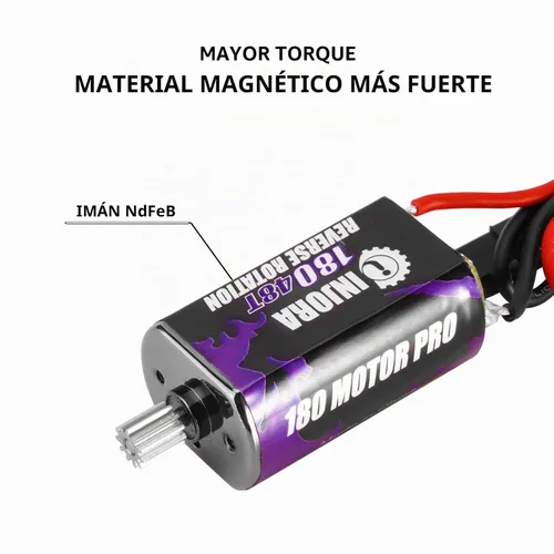 Vista 3 de INJORA 180 PRO 48T - Motor cepillado púrpura con piñón de acero para TRX4M
