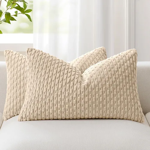 Vista 62 de Kevin Textile - Juego de 2 fundas de almohada de pana suave de 16 x 16 pulgadas, color verde aguamarina Fundas de almohada decorativas de pana