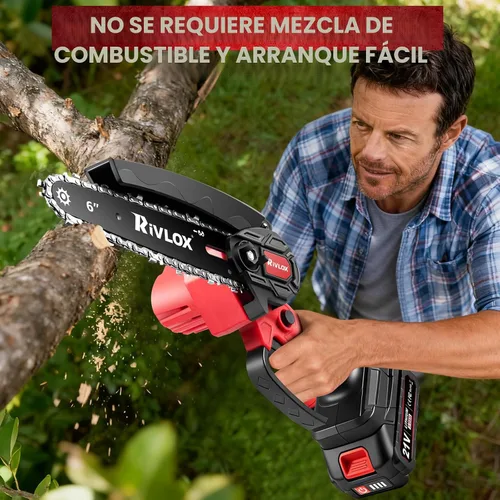 Vista 7 de Mini motosierra, motosierra eléctrica inalámbrica de 6 y 4 pulgadas, funciona con pilas, sierra de mano portátil con una sola mano para recortar Rojo