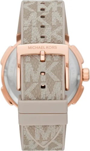 Vista 3 de Michael Kors Sidney - Reloj de cuarzo de acero inoxidable con correa de silicona para mujer