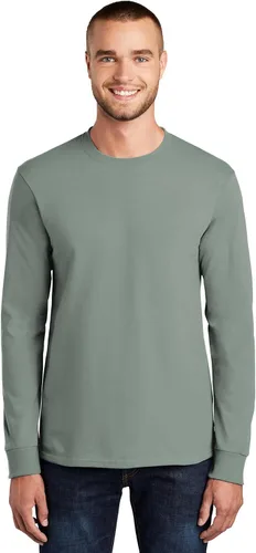 Vista 23 de Port & Company - Camiseta Esencial de Manga Larga Tall. PC61LST Azul acuático