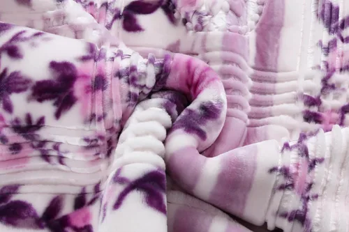 Vista 4 de Nestl Manta de invierno de forro polar de terciopelo – 2 capas de estilo coreano pesado y cálido – reversible estampado Raschel Queen – Resistente a