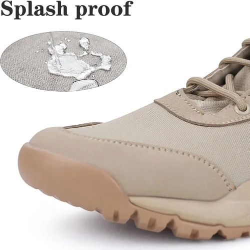 Vista 3 de Botas tácticas para hombre, ligeras, militares, de combate, impermeables, cómodas para el trabajo y la seguridad