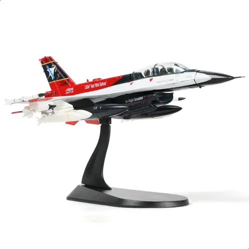 Vista 7 de NUOTIE 1/72 F-16D X-62 Vista Fighter Modelo Pre-Construido Escuela de Pilotos de Pruebas de la USAF Modelo de Avión de Combate de Aleación Metálica