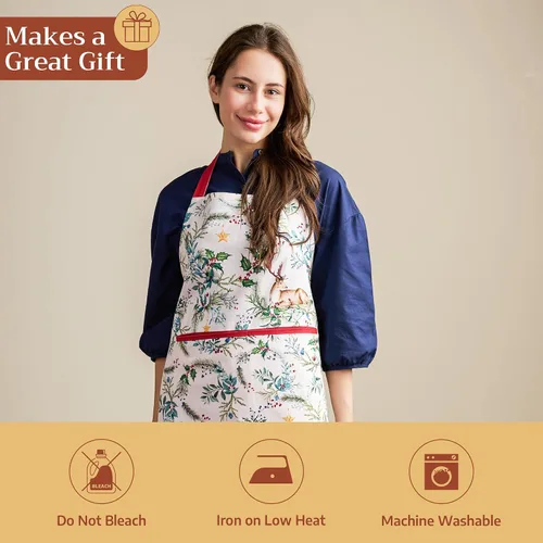 Vista 1015 de Maison d' Hermine Delantales para mujer con bolsillo, 100% algodón (27.50 x 31.50 pulgadas)