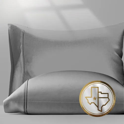 Vista 10 de TEXAS LINEN CO. Juego de 2 fundas de almohada 100% de algodón egipcio, tamaño estándar/Queen, fundas de almohada de lujo de alta serie color beige