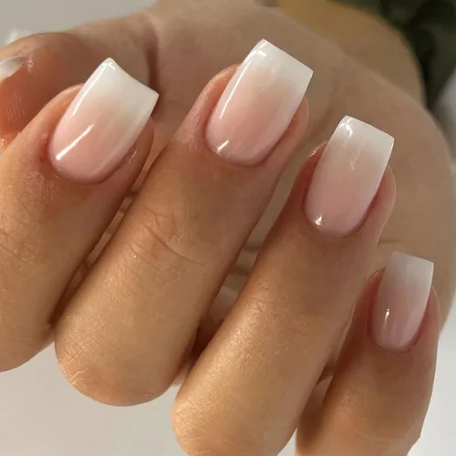 Vista 19 de 24 uñas postizas cuadradas a presión, cortas, bonitas, florales, acrílicas, con diseños de flores de arcoíris, uñas reutilizables con pegamento