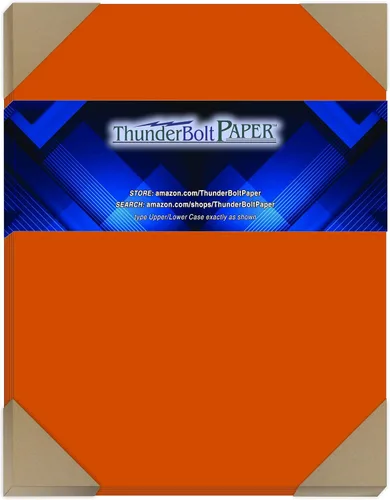 Vista 11 de 50 hojas de papel de tarjeta/cubierta de color naranja oscuro brillante – 5 x 7 pulgadas foto tarjeta tamaño del marco – 65# (65 libras)
