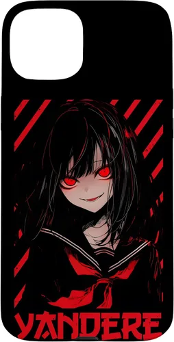 Vista 9 de Funda para iPhone 16 Yandere Anime Girl Kawaii Emo Goth Otaku Anime Manga Lover