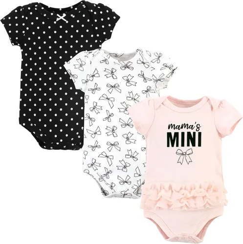 Vista 494 de Hudson Baby baby-girls Cotton Bodysuits 3-pack