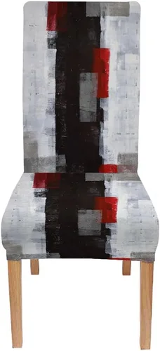 Vista 60 de TOMWISH Juego de 2 fundas para sillas de comedor, color turquesa y gris, fundas elásticas para sillas Parsons, de elastano, lavables, protectores