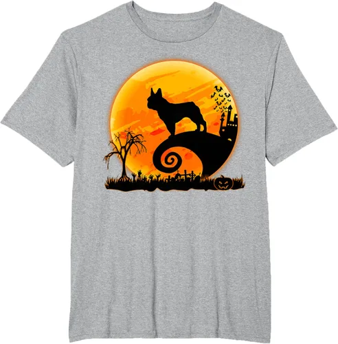 Vista 84 de Camiseta divertida de disfraz de Halloween para perro y luna de Bulldog francés, Negro, S