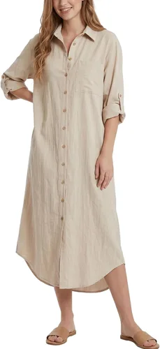 Vista 15 de Kuraki Vestido camisero casual con estampado y botones en la parte delantera para mujer Mezclilla
