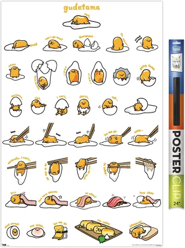 Vista 14 de Trends International - Póster de Gudetama con diseño de cuadrícula, para pared, 14.725 x 22.375 pulgadas, versión con marco de madera tipo granero