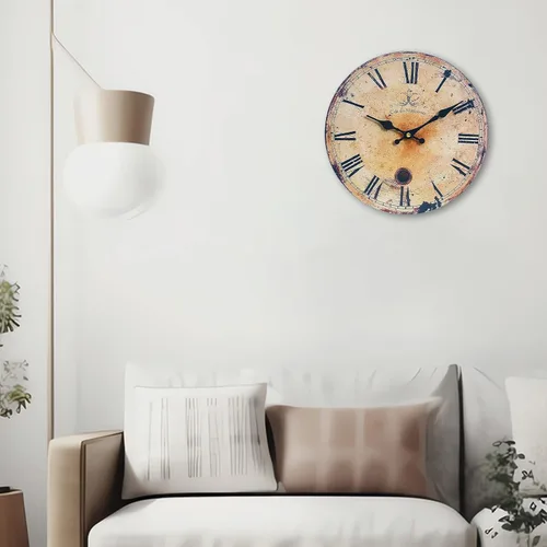 Vista 7 de Reloj de pared rústico grande, silencioso, funciona con pilas, para sala de estar, estilo vintage, de 24 pulgadas, sin tictac, para cocina