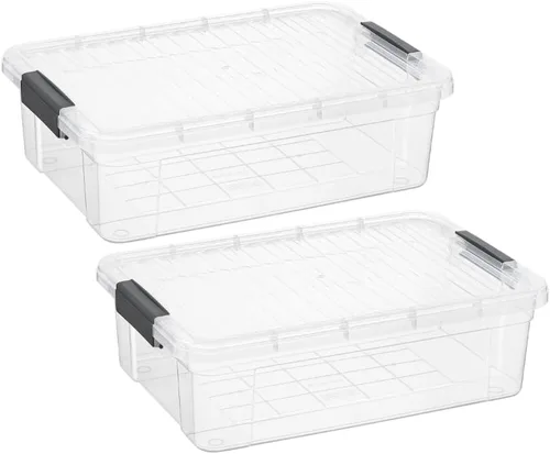 Vista 130 de Superio Mini contenedor de almacenamiento de plástico para crayón, suministros de arte y estuche de costura, organizador pequeño apilable