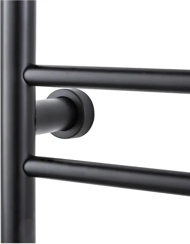 Vista 14 de WarmlyYours Calentadores de toallas negros para baño, toallero térmico negro montado en la pared con estante, 11 barras de acero inoxidable, 20 x 36