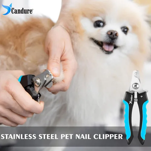 Vista 4 de Candure Cortauñas para mascotas, azul brillante, mascotas medianas a