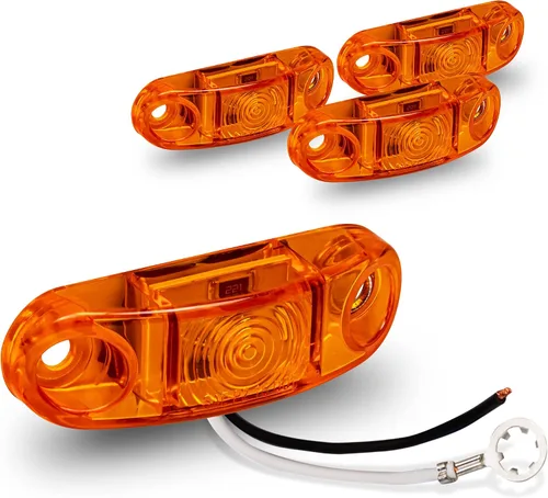 Vista 29 de TRUE MODS Luz de marcador LED de 2.5" ámbar para remolque con bisel cromado [DOT FMVSS 108] [SAE P2] [montaje superficial] [impermeable IP67] Luces
