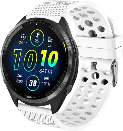 Vista 8 de Lamshaw Compatible con Garmin Forerunner 965 Bandas, correa deportiva de repuesto de silicona con hebilla de metal compatible con Garmin Forerunner
