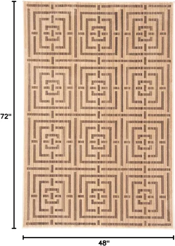 Vista 2 de SAFAVIEH Infinity Collection INF586M - Alfombra decorativa, 4 x 6 pies, color amarillo y gris topo, no desprende pelusa y de fácil cuidado, ideal