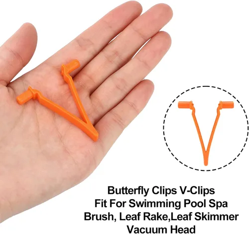 Vista 10 de Novabright 20 clips universales en V de mariposa para piscina, accesorios de repuesto fuerte para accesorios de spa, se adapta a redes de naranja