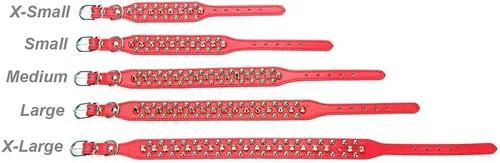 Vista 31 de Collar ajustable de piel sintética con remaches de clavos para gatos, cachorros y perros.