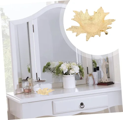 Vista 8 de ABOOFAN 1pc Watch Plate Jewelry Tray Metal Tray Garnish Tray Decorative Tray Snack Tray Key Holder Tray Metal Leaf Plate Bracelet Display Plate