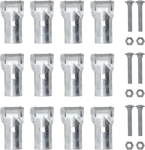 Vista 10 de VIVIDA Abrazaderas de riel de extremo de 1-3/8" x 1-3/8" 2 piezas, Abrazaderas de panel de enlace de cadena T, Conectores T de tubería galvanizada