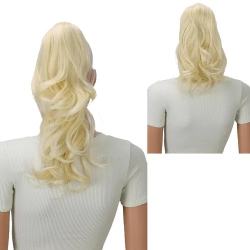 Vista 12 de PRETTYSHOP 16 o 20 pulgadas clip para el pelo en extensión cola de caballo 2 en 1 rizada resistente al calor