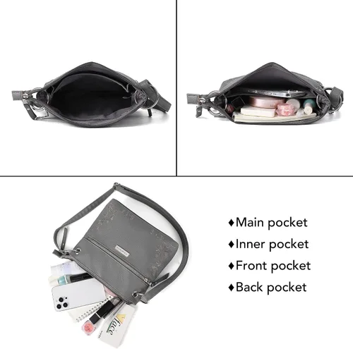 Vista 5 de Clearlove Bolsos de paja para mujer, bolso de mano tejido a mano con asa superior, bolso portátil de hombro casual