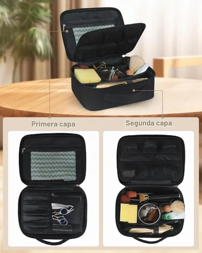 Vista 3 de Meiiy Bolsa de herramientas de peluquería, bolsa grande para cortar pelo, negro