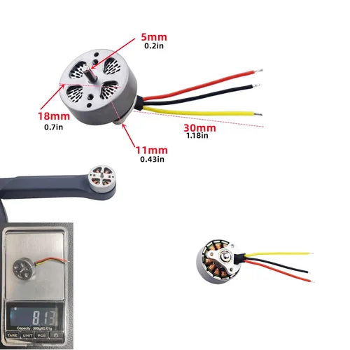 Vista 2 de Accesorios 2 piezas de motor cuadricóptero a control remoto sin escobillas para Syma X650 X500PRO HS175D Z6pro F11MINI F7MINI Aerial Plegable Cuatro
