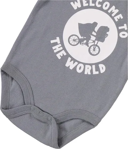 Vista 6 de Happy Threads E.T. the Extra-Terrestrial - Body de manga corta para niños, pantalones de correr y bufanda, babero