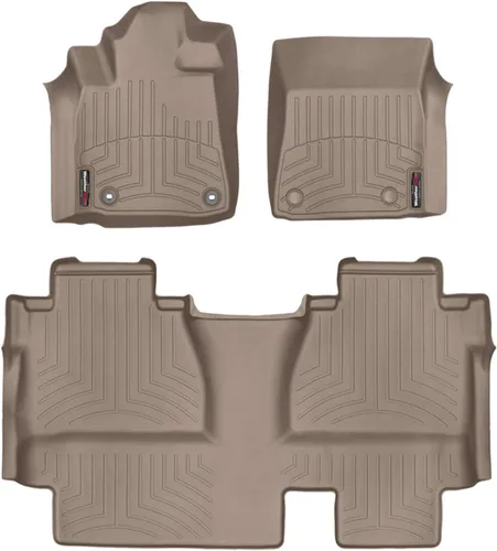 Vista 8 de WeatherTech Revestimientos de suelo personalizados para Toyota Tundra - 1ª y 2ª fila (444081-440939), negro