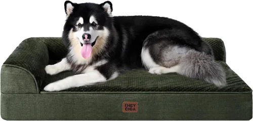 Vista 48 de EHEYCIGA - Cama ortopédica para perros de tamaño mediano, cama de espuma viscoelástica para perros, color beige Small Dog Sofa with Washable