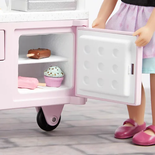 Vista 5 de Lori Evelina's Ice Cream Cart - Juego de muñecas de 6 pulgadas, 25 piezas, muñecas 25-piece 6-inch doll set with cart, outfit, cones, popsicles