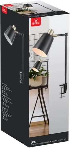 Vista 9 de Globe Electric 52900 Lex Lámpara de escritorio, color negro con oro