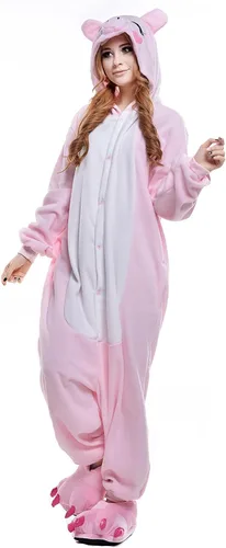 Vista 2 de NEWCOSPLAY Unisex Animal Onesie Adult Plush One Piece Pajamas Cosplay Costume