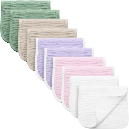Vista 19 de Synrroe Paños de muselina grandes para eructos, paños de muselina para bebés niñas y niños, paquete de 10 extraabsorbentes y suaves de muselina, 6