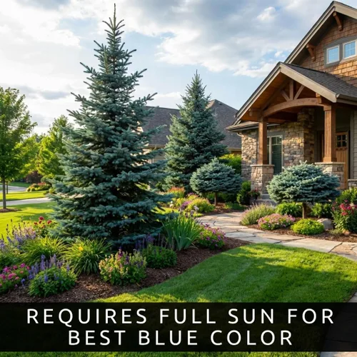 Vista 4 de Semillas de abeto azul para plantar 100 piezas de semillas Abeto azul de Colorado, Picea pungens glauca Árboles atractivos para privacidad
