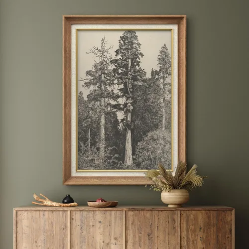 Vista 4 de SIGNWIN Arte de marco de alta calidad, elegante, vintage, ilustraciones de dibujo de árbol, arte fino, arte tradicional icónico para sala de estar