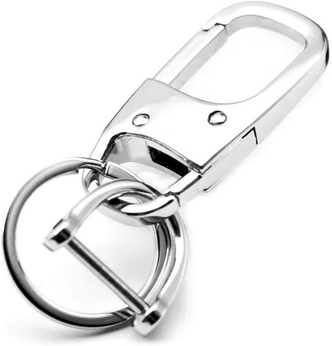 Vista 6 de MECHCOS Llavero de Metal para Coche con Clip Portallaves con Anillo de Llave de Valet Desmontable y Anillo en D Antipérdida para Hombres y Mujeres