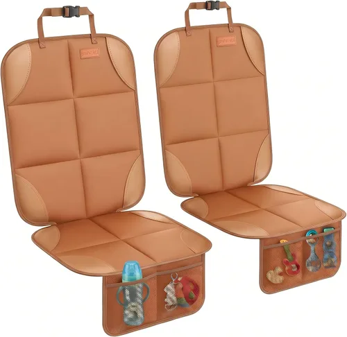 Vista 8 de SMART ELF Protector de Asiento de Automóvil, Paquete de 2 Protectores de Asiento Protegen Asientos Infantiles con el Acolchado Más Grueso y Respaldo