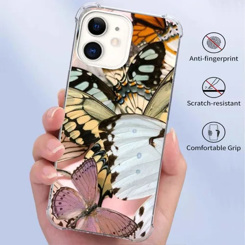 Vista 2 de Funda para teléfono con collage de mariposas estéticas vintage, compatible con iPhone 12/Pro, funda de collage de polillas