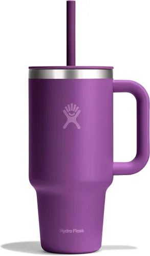 Vista 29 de Hydro Flask Vaso de Viaje con Asa, Tapa y Pajita - Acero Inoxidable Aislado en 24 Oz Aloe